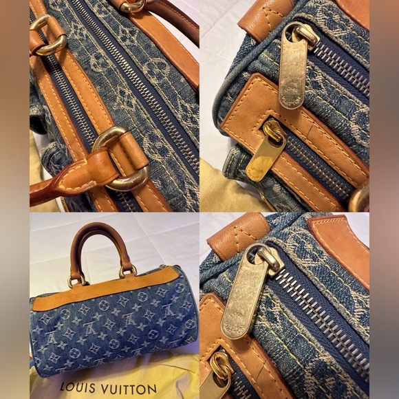 AUTHENTIC LOUIS VUITTON NEO SPEEDY DENIM HANDBAG - Picture 10 of 16